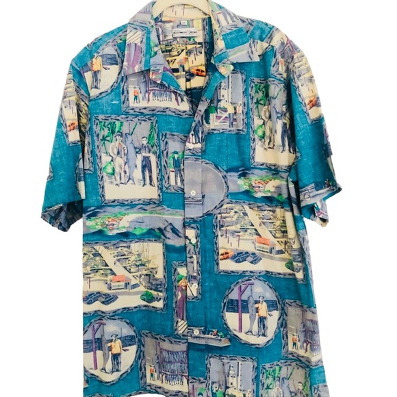 Bluewater Shirts Vintage Bluewater Fishing Camp Shirt Mens Xl Made